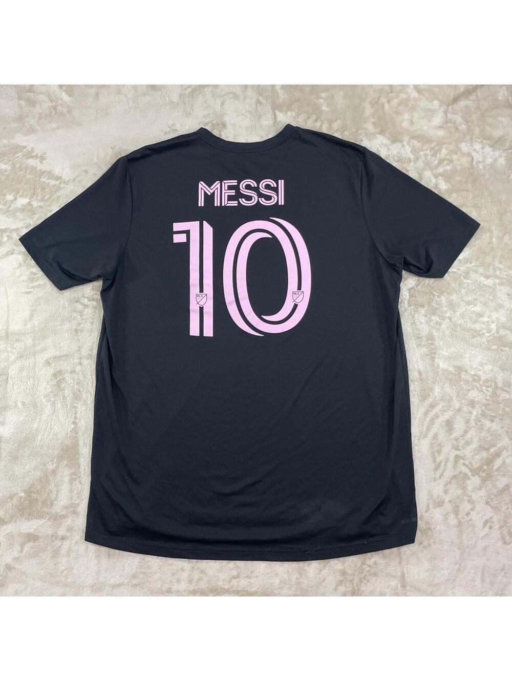 Adidas MLS Inter Miami Lionel Messi #10 Black Soccer Jersey Men's Size 2XL